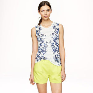 J.crew pleated short in cotton piqué in red